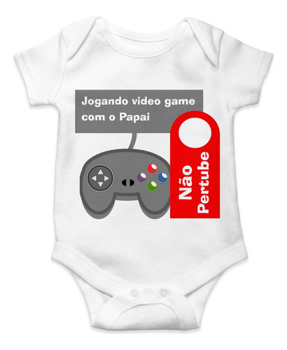 Roupa De Bebê Personalizado Jogando Video Game Com O Papai