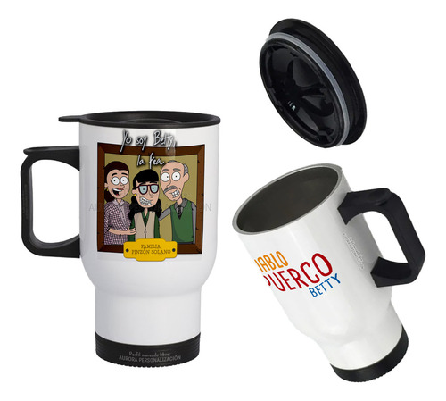 Mug Vaso Termico Viajero Para Carro Betty La Fea