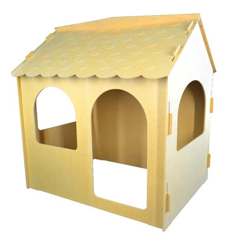 Imagen 1 de 9 de Casita Casa Carpa Tipi Infantil Madera P/ Pintar 123x118x96