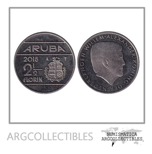 Aruba Moneda 2 1/2 Florin 2015 Cuproniquel Willem A. Unc