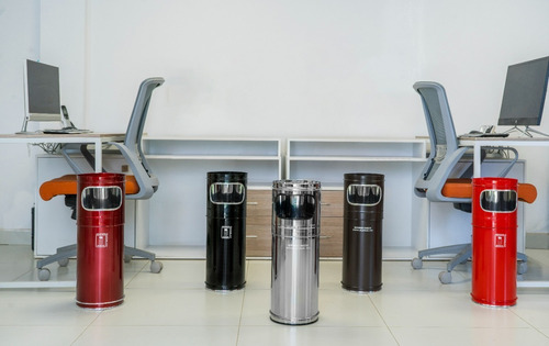 Spiro Inox Bote Para Basura Acero Inox Rojo 20x58 Cm/13 Lts