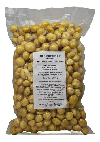 Macadâmia Natural Inteira Tipo 2 - 1,05kg Grauda