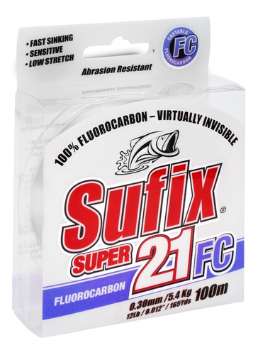 Linea Sufix Super 21 Fc Fluorocarbono 20 Lb