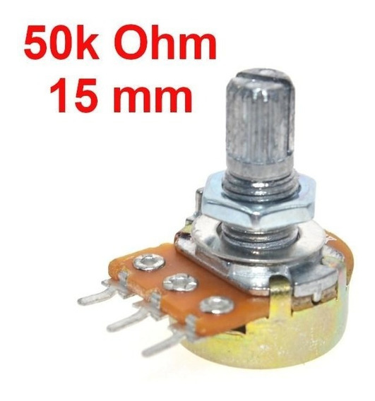 10 Piezas B100K 15mm Eje Estriado Sencillo Lineal Potenci/ómetro Rotatorio