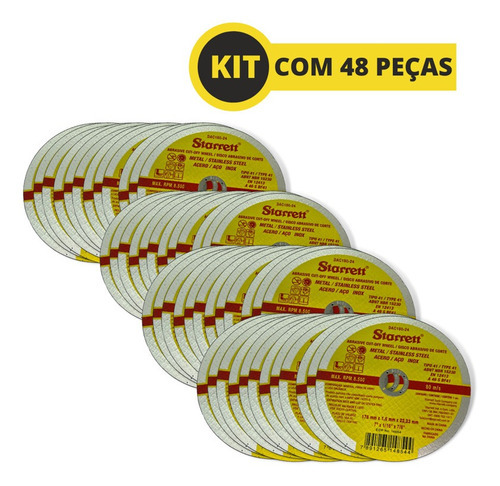 48 Peças Disco De Corte Extra Fino Starrett 7 X 1,6mm 