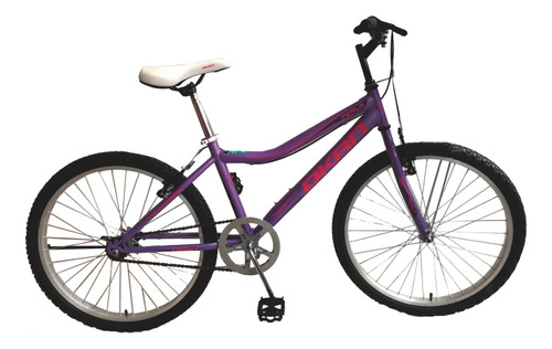 Bicicleta De Montaña Niña Okan Perla Rodado 24 Lila Canasto Color Violeta