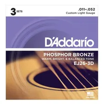 Comprar Pack 3 Encordados Cuerdas Guitarra Acustica Daddario Serie E
