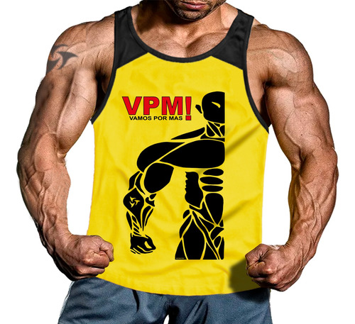 Musculosa Hombre 2 Tonos Super Liviana Vamos Por Mas Genetic