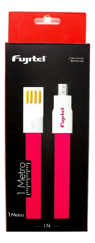 Cable Fujitel Usb A Micro Usb 1mt Plano Imantado Pink Fx Color Rosa