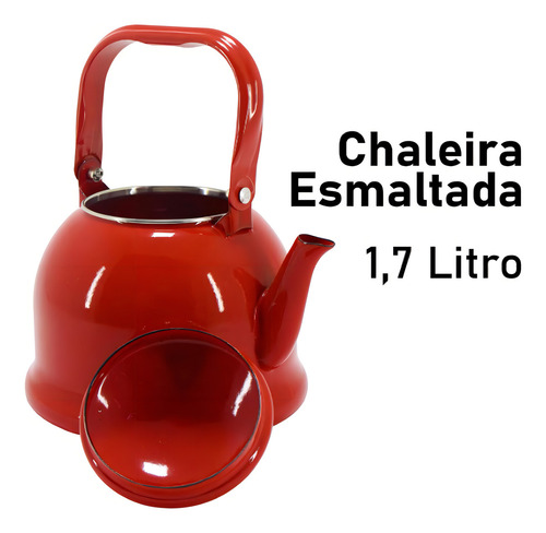 Chaleira Retrô Vintage Ferro Esmaltado 1700ml Mimo Style Cor