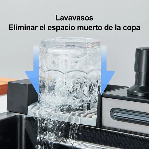 Combo Lavaplato Empotrado Cascada 80x45x22cm Pantalla Led