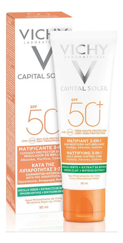 Vichy Capital Soleil Matificante 3-en-1 protector solar fps50+ 50ml