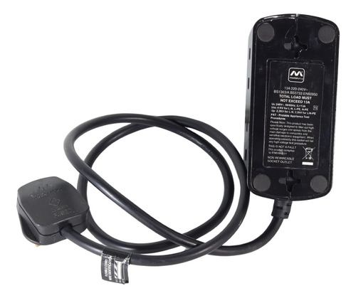 Srgdsu42pb Cable De Extensión Negro 4 Tomas 2 Usb Europeo