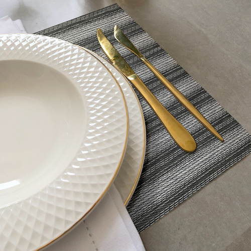 6 Jogo Americano Mesa Posta Luxo Impermeável Pvc Mz Rust Vr Cor M2 Cinza Claro Escuro Grafite Prateado Rustico Mz Retangular