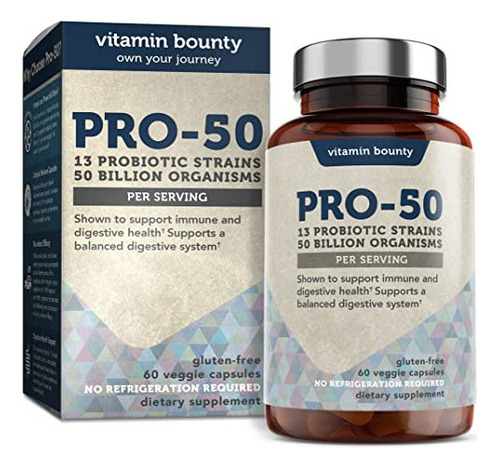 Probióticos Vitamin Bounty Pro-50 - 13 Cepas Probióticas, 