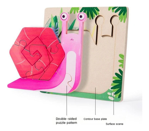 Rompecabezas 3d Pack De 6 Puzzle De Madera Para Niños