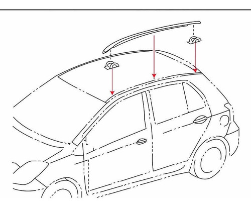 Imagen 3 de 3 de Platina Moldura De Techo Yaris Sport 2006/09 Goma De Techo