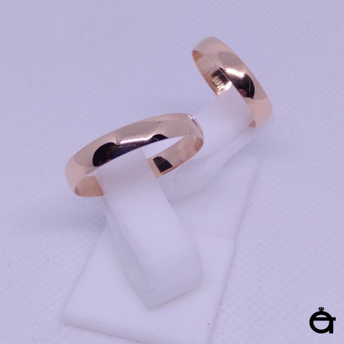 Imagen 3 de 5 de Argollas Matrimonio Oro 18k Media Caña 4g 4mm