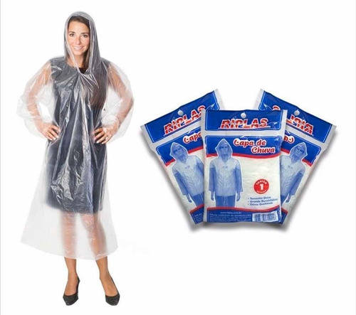 Capa De Chuva Descartável Kit Com 40 Peças