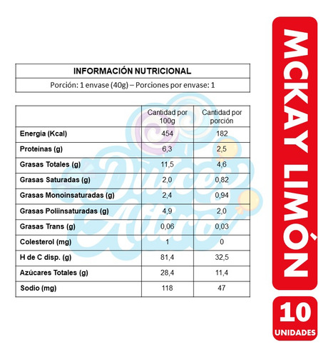 Galletas Mini Limón De Mckay, Para Colación (pack De 10 Uni)