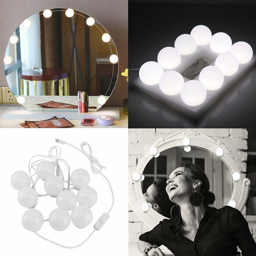 Kit De Bombillos De Espejo Para Maquillaje 10 Led