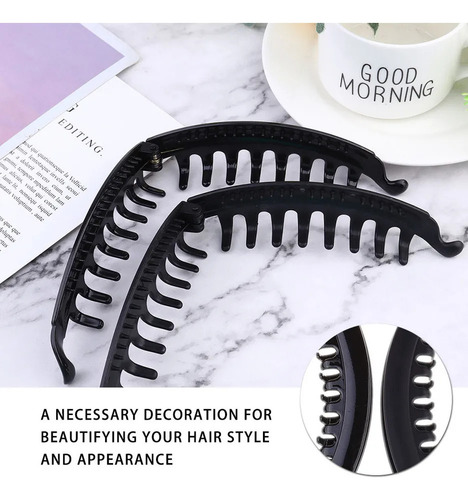 Garfos De Cabelo Coreanos Banana Clip, Pacote Com 10