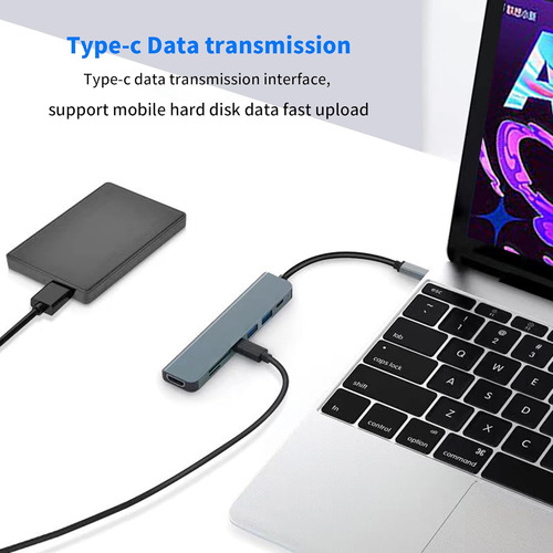 Adaptador Hub Type C 7 En 1 Usb 3.0 Hdmi 4k Multipuerto Usb