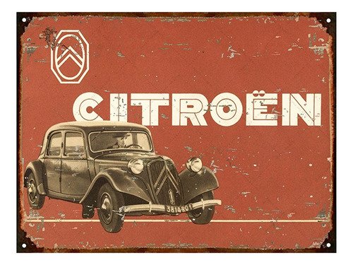 Cartel De Chapa Publicidad Antigua 1950 Citroen M254
