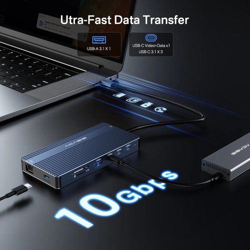 Hub Usb-c 14 Em 1 Com 3 Usb-c 10gbps 2 Hdmi 1 Usb-c 4k 60hz