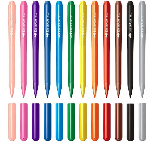 20 Plumones Marcadores Fiesta Colores Escolar Faber Castell