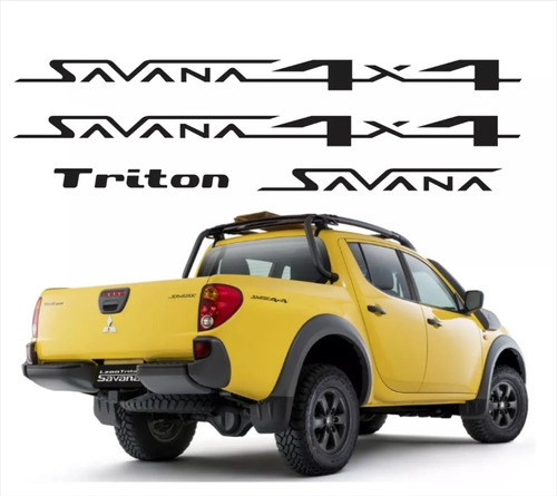 Adesivo Resinado Para Triton L200 4x4 Savana 2015 2018 16787 Cor Preto