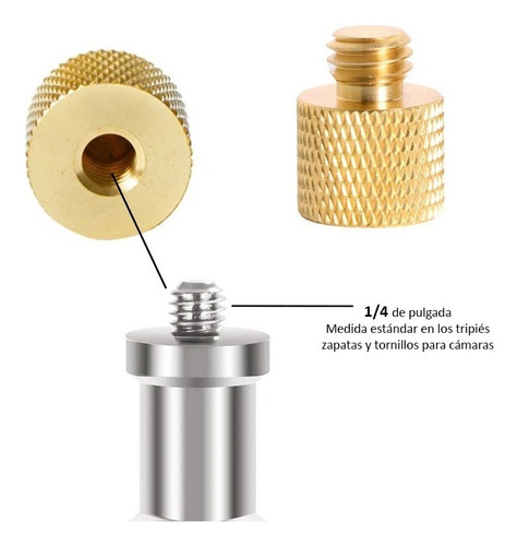 3 Piezas Adaptador Convertidor Rosca 1/4 Hembra A 3/8 Macho