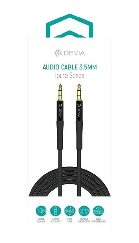 Imagen 3 de 7 de Cable De Audio Auxiliar Jack 3.5mm A 3.5mm 1m Devia - Cover