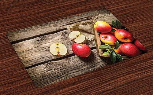 Frutas Lunarable Manteles Individuales Set De 4, Caja De Man