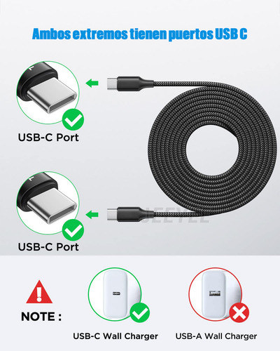 2pzs Cable Tipo C Cable Carga Rapida Tipo C 2m A Tipo C A