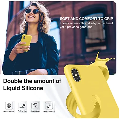 Funda Para iPhone XS Max Amarillo Delgada Silicon Liquido