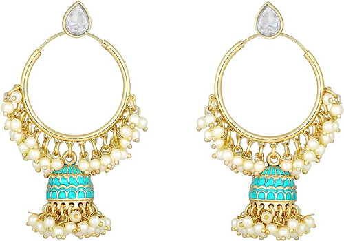 Diva Aretes Indios Meenakari Jhumka Para Mujeres Y Niñas Are