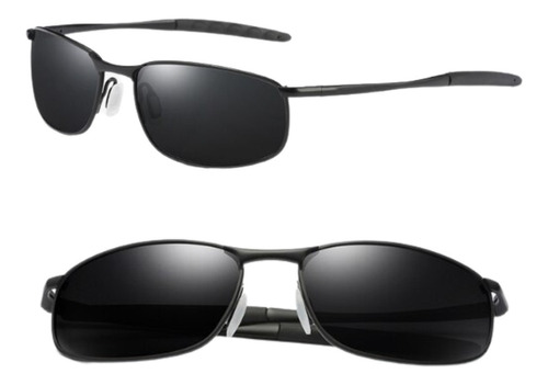 Óculos Escuros Masculino Polarizado Uv 400 Resistente Preto 