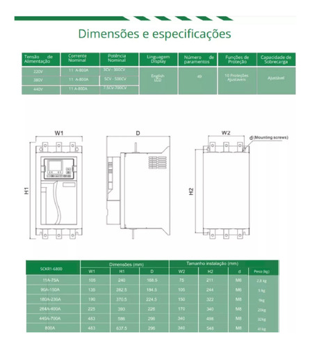 Chave De Partida Soft-starter Wce 30a 10cv/220v C/ihm Nova