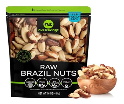 Nueces Del Brasil, Kosher, Veganas, Orgánicas 454g Naturales