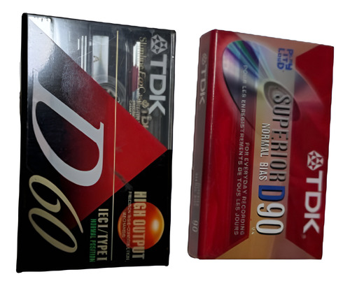 2 Estuches Con Sus Casetes De 90 Y 60 Tdk Nuevos !!!
