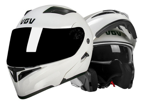 Casco De Moto Unisex Con Doble Espejo Eléctrico, Color Negro