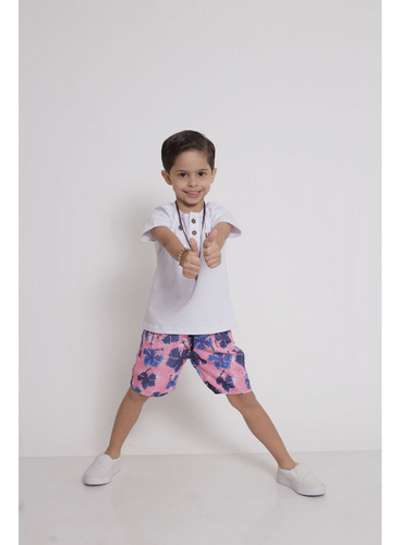 Bermuda Infantil Rosa Floral