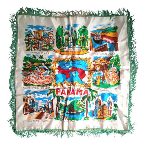 Antiguo Souvenir Recuerdo De Panamá En Raso