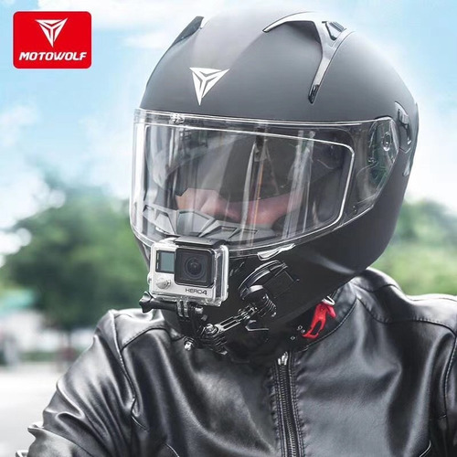 Imagen 3 de 10 de Montura Casco Gopro Soporte Base Cámara Moto Kit Adaptador