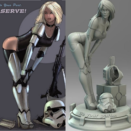 Archivo Stl Impresión 3d - Star Wars Pin Up Girl 1