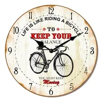Comprar Reloj De Pared Mdf D28.8x3.5cm Bicicleta
