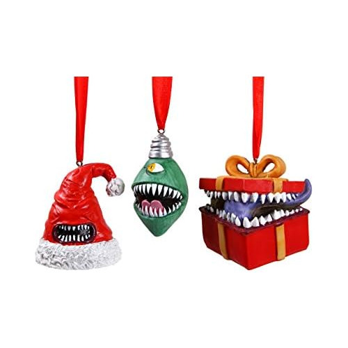 Monstrous Merrymakers Holiday Mimic Ornament Set De 3 R...