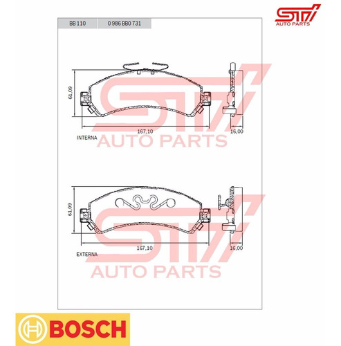 Imagem 2 de 2 de Pastilha Freio Bosch S10 2.5 4x4 Bb110 1999 2000