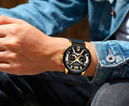 Relógio Masculino Curren 8329 Pulseira Couro